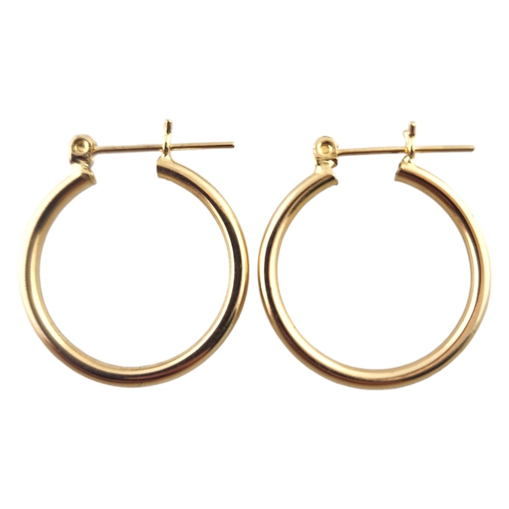 14 Karat Yellow Gold Circle Hoop Earrings #18504